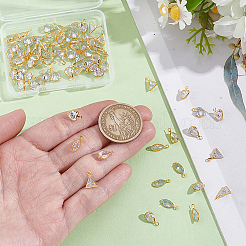 80Pcs 4 Styles Brass Micro Pave Cubic Zirconia Charms&nbsp;KK-HY0004-45