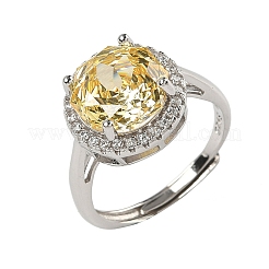 925 Sterling Silver Micro Pave Cubic Zirconia Finger Rings&nbsp;RJEW-B134-01B-01