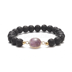 7Pcs 7 Sytle Natural Mixed Gemstone Square & Round Beaded Stretch Bracelets Set for Women&nbsp;BJEW-JB09939