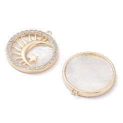 Rack Plating Brass Shell Pendants&nbsp;KK-A183-61G