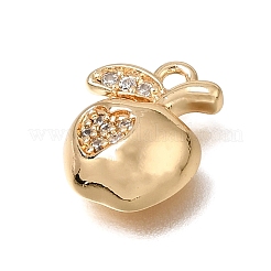 Brass Micro Pave Clear Cubic Zirconia Charms&nbsp;KK-N290-22G