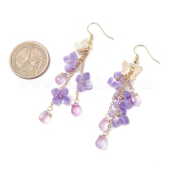 Flower Brass Dangle Earrings&nbsp;EJEW-TA00643-01