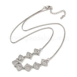 Brass Micro Pave Clear Cubic Zirconia Fruit Bib Necklaces&nbsp;NJEW-F342-01A-P