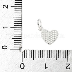 Two Tone 925 Sterling Silver Enamel Heart Charms&nbsp;STER-S011-03S-A