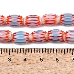 Handmade Millefiori Glass Oval Bead Strands&nbsp;LK-Z001-01B-08