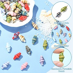 40Pcs 10 Colors Handmade Porcelain Beads&nbsp;PORC-CJ0001-42