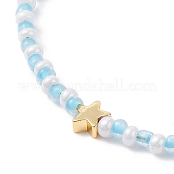 Star & Moon Pendant Necklaces Set for Teen Girl Women&nbsp;NJEW-JN03738-04