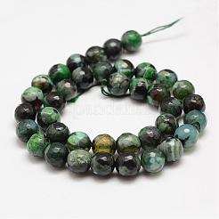 Faceted Natural Fire Crackle Agate Beads Strands&nbsp;G-F447-10mm-A18