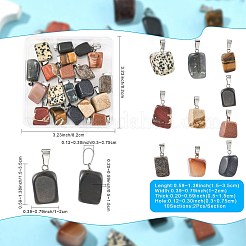 20Pcs 10 Styles Natural & Synthetic Mixed Gemstone Pendants&nbsp;G-FS0005-93P-02