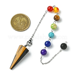 Natural & Synthetic Gemstone & Resin Dowsing Pendulum Big Pendants&nbsp;PALLOY-GO00022