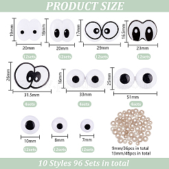 96 Sets 10 Styles Plastic Doll Craft Eyes&nbsp;DIY-GO0002-40