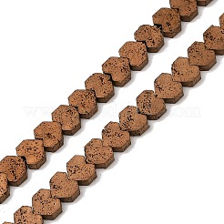 Electroplated Natural Lava Rock Beads Strands&nbsp;G-K388-04A-05