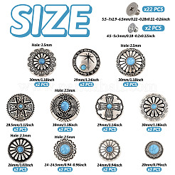 11 Style Flat Round Alloy Enamel Coin Screwback Rivets&nbsp;FIND-TA0003-97