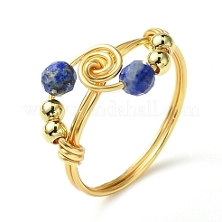 4Pcs 4 Style Natural Mixed Gemstones Braided Finger Rings&nbsp;RJEW-TA00116
