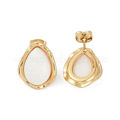 Ion Plating(IP) 304 Stainless Steel Teardrop Stud Earrings&nbsp;EJEW-Z068-36G-01