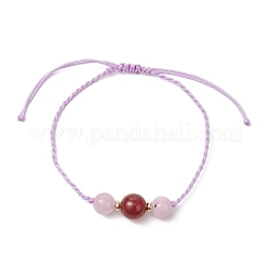 Natural Quartz & Carnelian Round Beaded Bracelets&nbsp;BJEW-JB11990