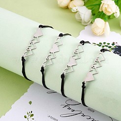 4Pcs 4 Style 430 Stainless Steel Heart Link Bracelets Set&nbsp;JB716A