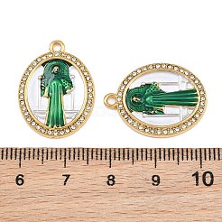 304 Stainless Steel Enamel & Crystal Rhinestone Pendants&nbsp;RB-CBA4809-08G