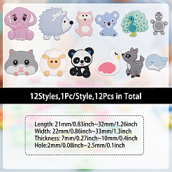 12Pcs 12 Style Silicone Focal Beads&nbsp;SIL-CA0002-67