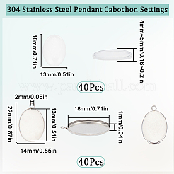 DIY Blank Oval Dome Pendant Making Kit&nbsp;DIY-SC0023-04