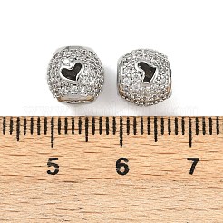 Brass Micro Pave Cubic Zirconia Beads&nbsp;KK-F906-23P