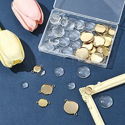 DIY Blank Dome 201 Stainless Steel Cabochon Connector Making Kits&nbsp;DIY-FS0008-30