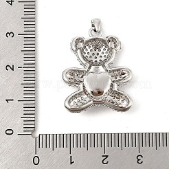 Brass Micro Pave Cubic Zirconia Pendants&nbsp;KK-P300-03P-01