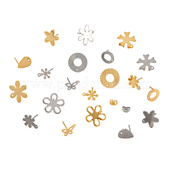 40Pcs 20 Styles 201 Stainless Steel Stud Earring Findings&nbsp;STAS-TA0001-91