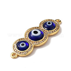 Handmade Lampwork Evil Eye Connector Charms&nbsp;ZIRC-L102-10G-04