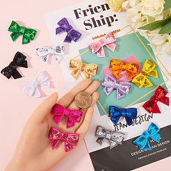 32Pcs 16 Colors Sequin Leather Bowknots&nbsp;DIY-GF0009-91
