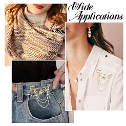 5Pcs Rhinestone Eye & Alloy Star Charms Safety Pin Brooch&nbsp;JEWB-CJ0003-44