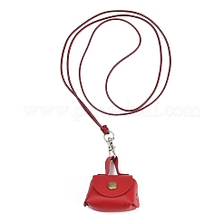 Mini PU Leather Headphone Bag Hanging Neck Pouches&nbsp;NJEW-G198-01C