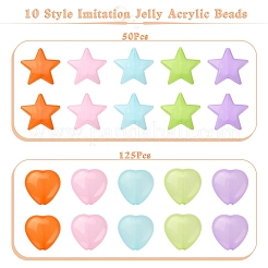 175Pcs 10 Style Imitation Jelly Acrylic Beads&nbsp;MACR-YW0001-80