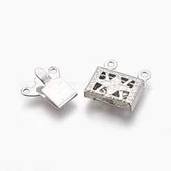 Tarnish Resistant 201 Stainless Steel Multi-Strand Box Clasps&nbsp;STAS-E441-02P