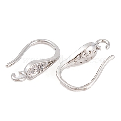 Rack Plating Brass Cubic Zirconia Earring Hooks&nbsp;KK-S374-05P-02