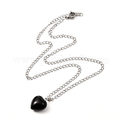 Heart Natural & Synthetic Mixed Gemstone Pendant Necklaces&nbsp;NJEW-JN03647