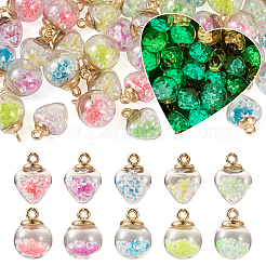 45Pcs 9 Styles Glow in the Dark Luminous Glass Globe Pendants&nbsp;FIND-TA0002-24
