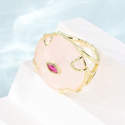 Natural Rose Quartz Cuff Rings&nbsp;GG-CBA5FCC-02G-09