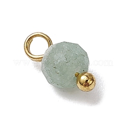 8Pcs 8 Styles Natural Agate & Carnelian & Green Aventurine & Amethyst & Aquamarine Faceted Round Charms&nbsp;PALLOY-JF03451