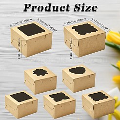 30Pcs 5 Styles Paper Bakery Boxes&nbsp;CON-CJ0001-30