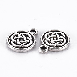 Tibetan Style Alloy lrish Eternity Knot Charms&nbsp;TIBEP-N008-072AS-RS
