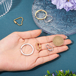 6Pcs 6 Styles 304 Stainless Steel Split Key Rings&nbsp;STAS-TA0003-46