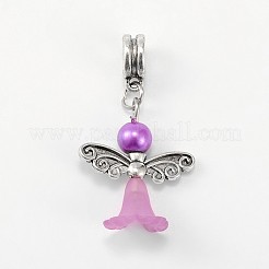 Lovely Wedding Dress Angel Alloy European Dangle  Large Hole Pendants&nbsp;PALLOY-JF00004