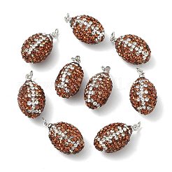10Pcs Handmade Polymer Clay Rhinestone Pendants&nbsp;CLAY-CJ0002-08