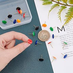20Pcs 5 Colors Flat Round Enamel Ion Plating(IP) 304 Stainless Steel Stud Earring Findings with Loop&nbsp;STAS-UN0027-72
