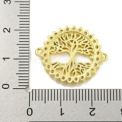 Rack Plating Brass Micro Pave Cubic Zirconia Tree of Life Links&nbsp;KK-B091-45G