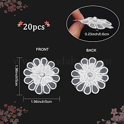 20Pcs 3D Flower Polyester Lace Computerized Embroidery Ornament Accessories&nbsp;DIY-GF0006-06