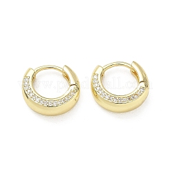 Brass Micro Pave Cubic Zirconia Hoop Earrings&nbsp;KK-CBA30C7-02G