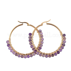 Beaded Hoop Earrings&nbsp;EJEW-JE03830