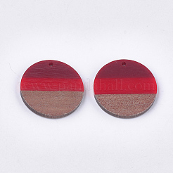 Tri-color Resin & Walnut Wood Pendants&nbsp;RESI-S358-78C